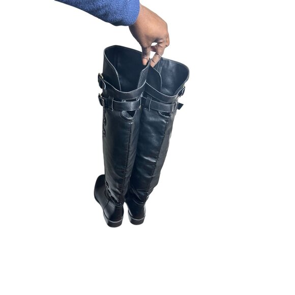 Libby Edelman Over The Knee Black Riding Boot Size 8 Tall Zip Equestrian Style - Picture 12 of 14